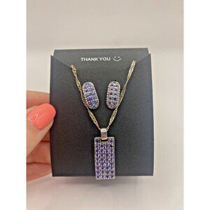 925 Sterling Silver Tanzanite Gemstone, December Birthstone, Necklace/Earrings